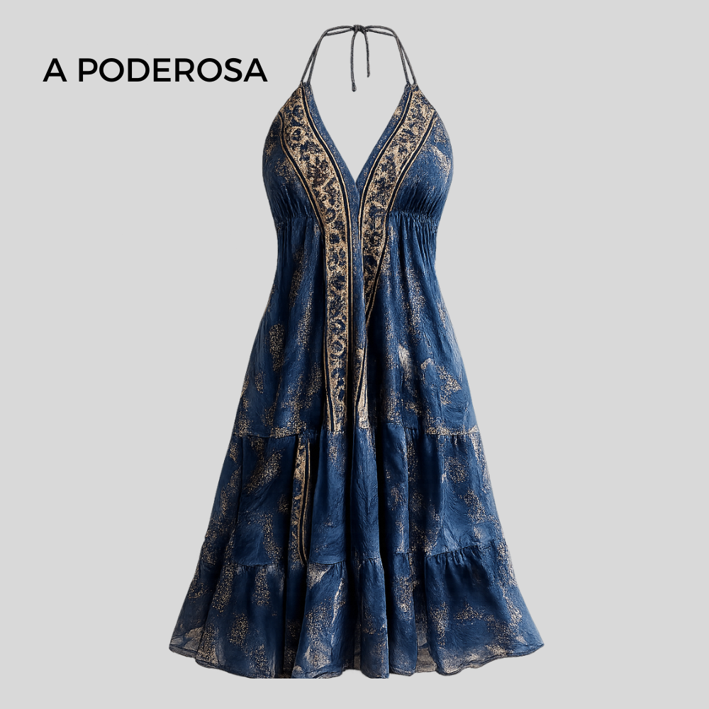 Azul Escuro e Dourado